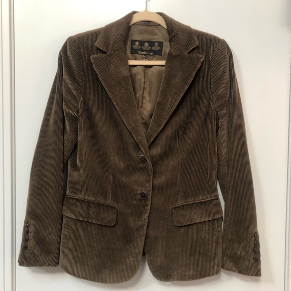 Barbour brown wide wale corduroy City Blazer size 8 EUC - Picture 3 of 12